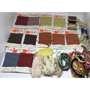 Assorted Vtg Needle Me Knot Candle WIcking Yarn Embroidery Thread Craft DIY Lot